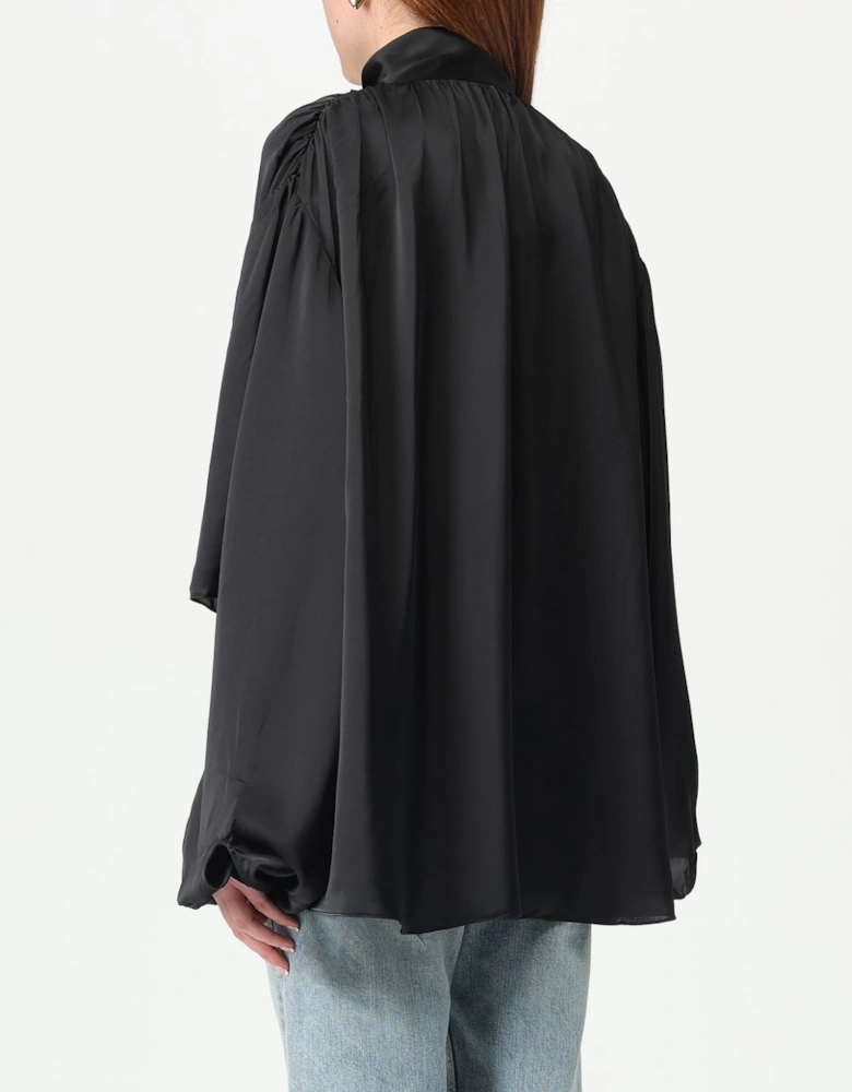 Satin Bow Tie Blouse Shirt