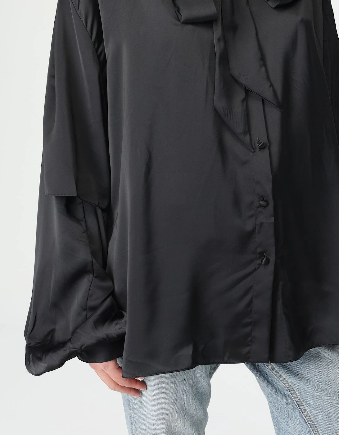 Satin Bow Tie Blouse Shirt