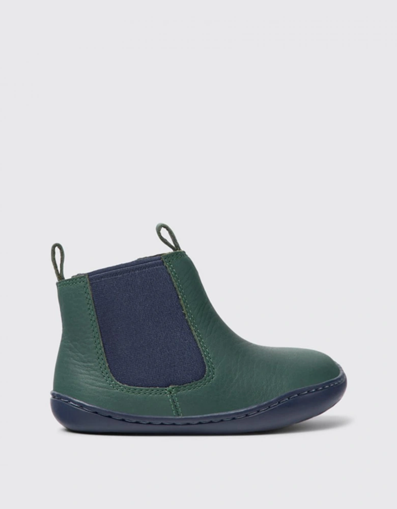 Leather Ankle Boots with Elastic Side Panels for Easy On and Off