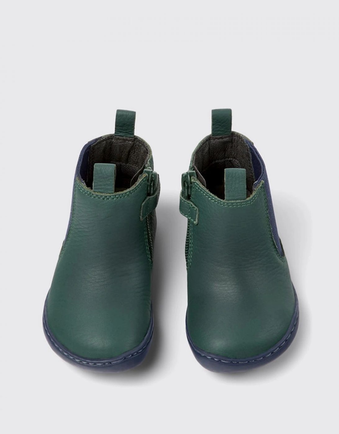 Leather Ankle Boots with Elastic Side Panels for Easy On and Off