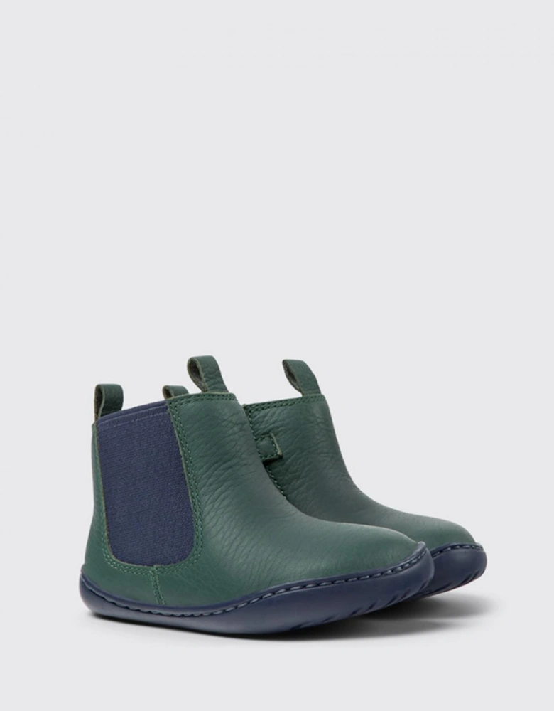 Leather Ankle Boots with Elastic Side Panels for Easy On and Off