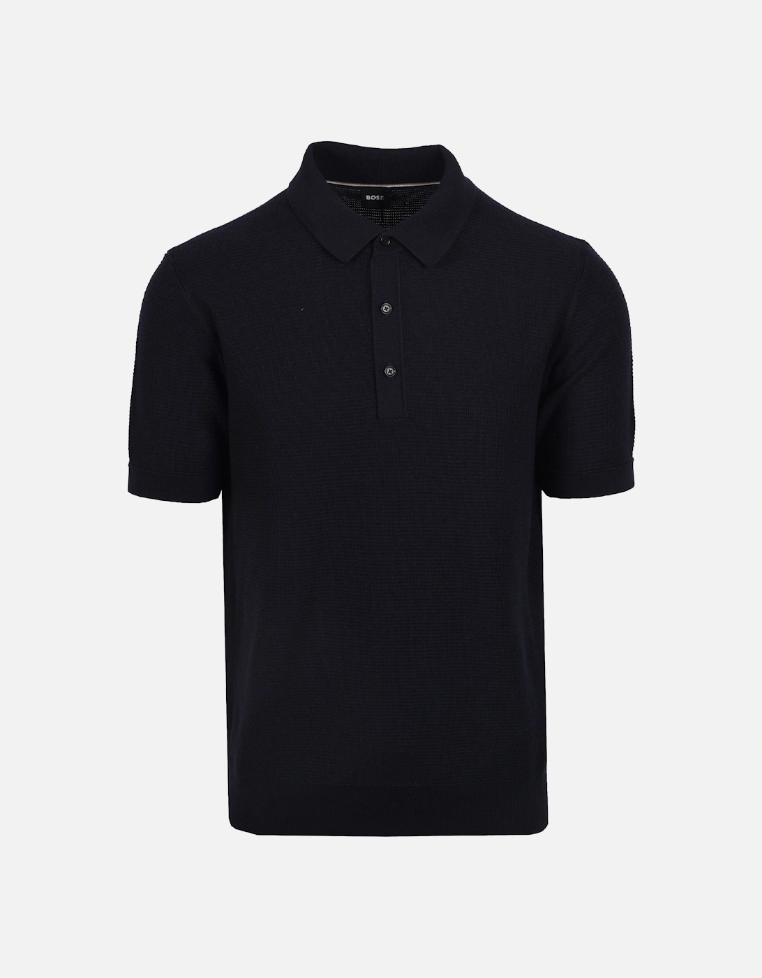 Boss Black Iannotti Knitted Polo Shirt Dark Blue, 4 of 3
