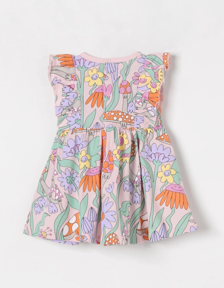 Kids Flower  Mushroom Print Dress