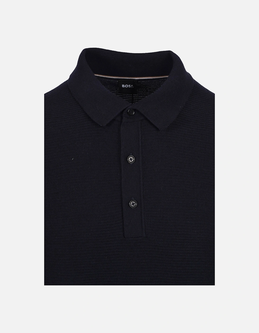 Boss Black Iannotti Knitted Polo Shirt Dark Blue