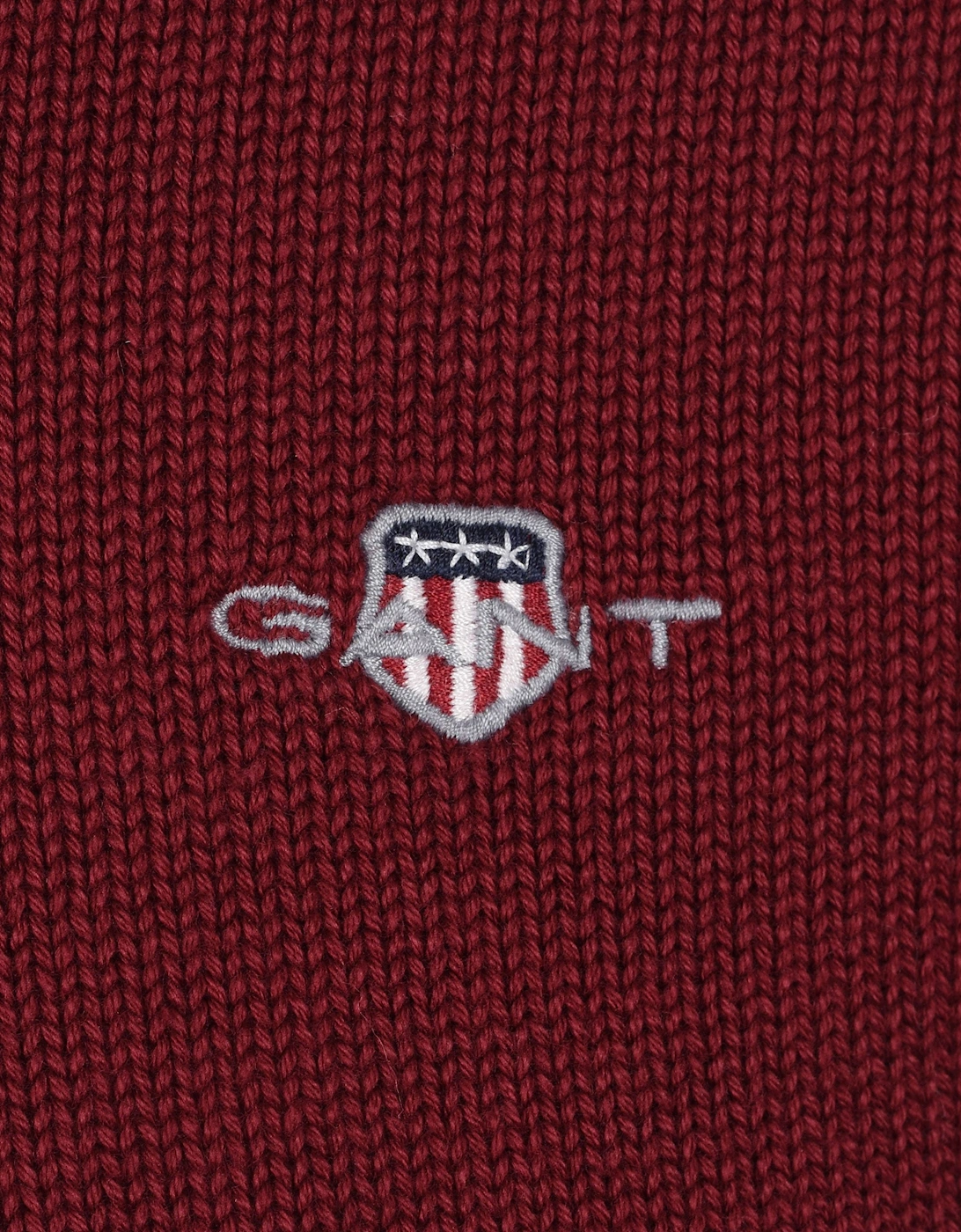 Cotton Half Zip Knitwear Plumped Red
