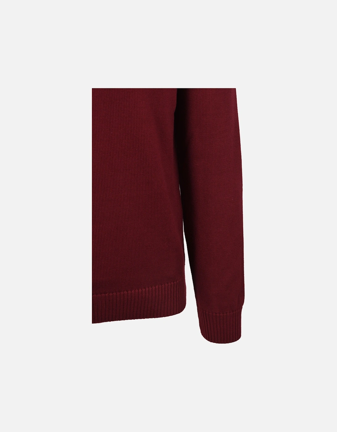 Cotton Half Zip Knitwear Plumped Red
