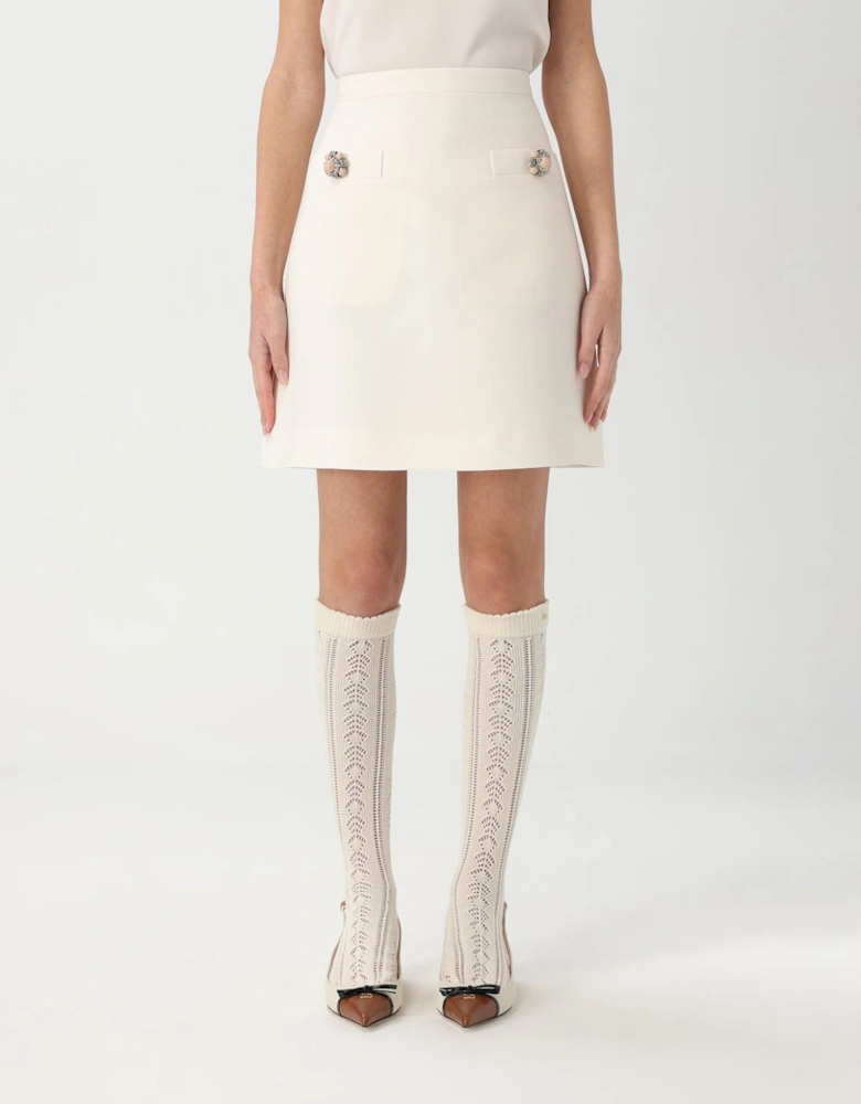 Mini Aline Skirt Embellished Buttons