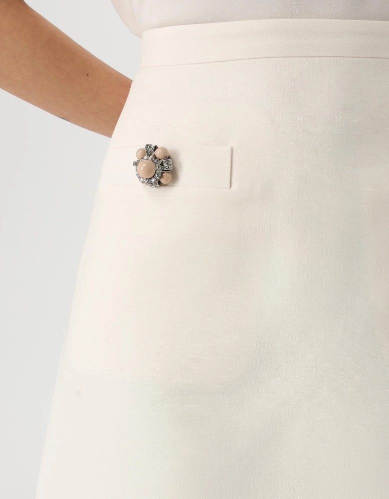 Mini Aline Skirt Embellished Buttons