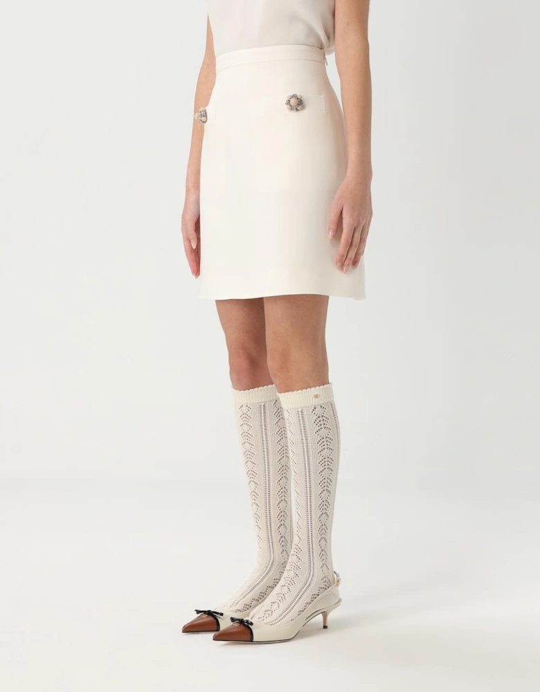 Mini Aline Skirt Embellished Buttons