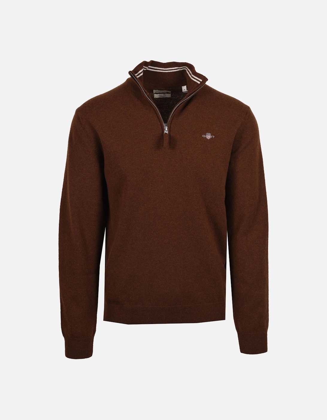 Superfine Lambswool Half Zip Mahogany Brown, 5 of 4