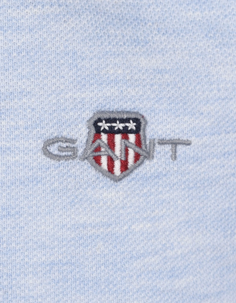 Reg Shield SS Pique Polo Shirt Ice Blue Melange