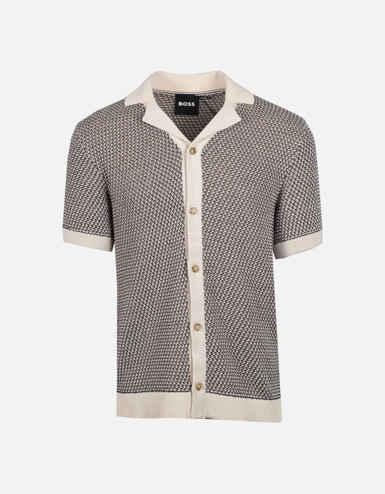 Boss Black Iconico Knitted Polo Open White