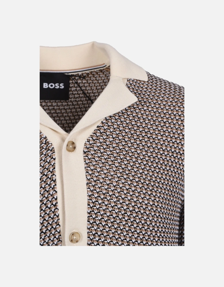 Boss Black Iconico Knitted Polo Open White