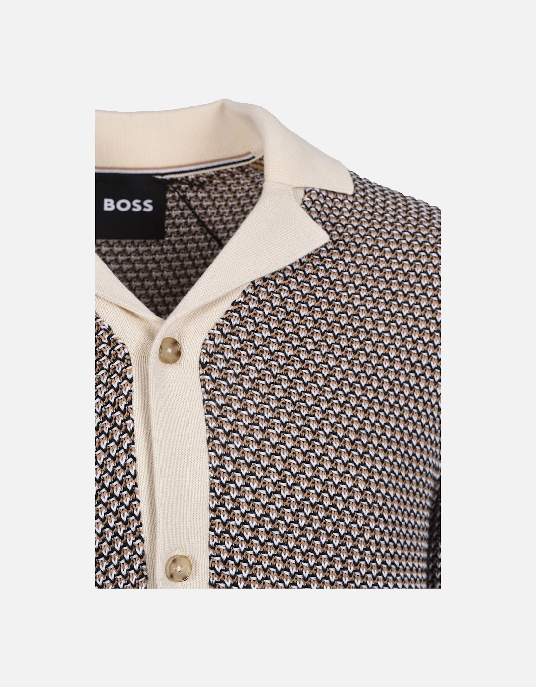 Boss Black Iconico Knitted Polo Open White