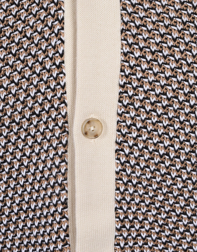 Boss Black Iconico Knitted Polo Open White