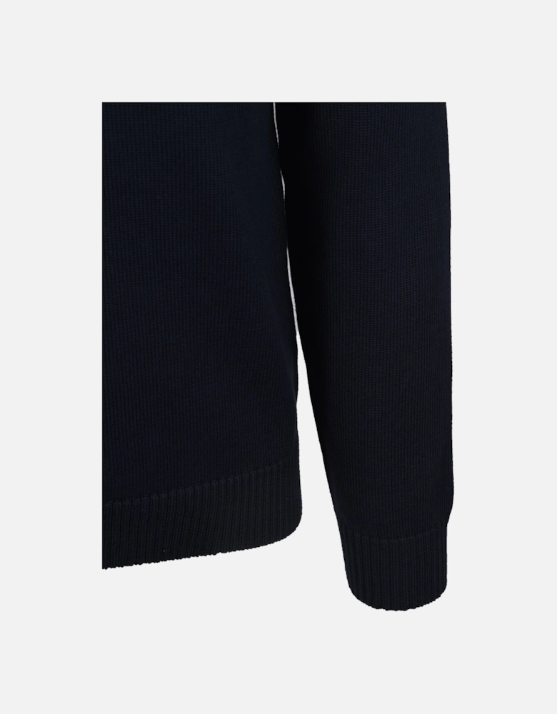 Cotton Half Zip Knitwear Evening Blue