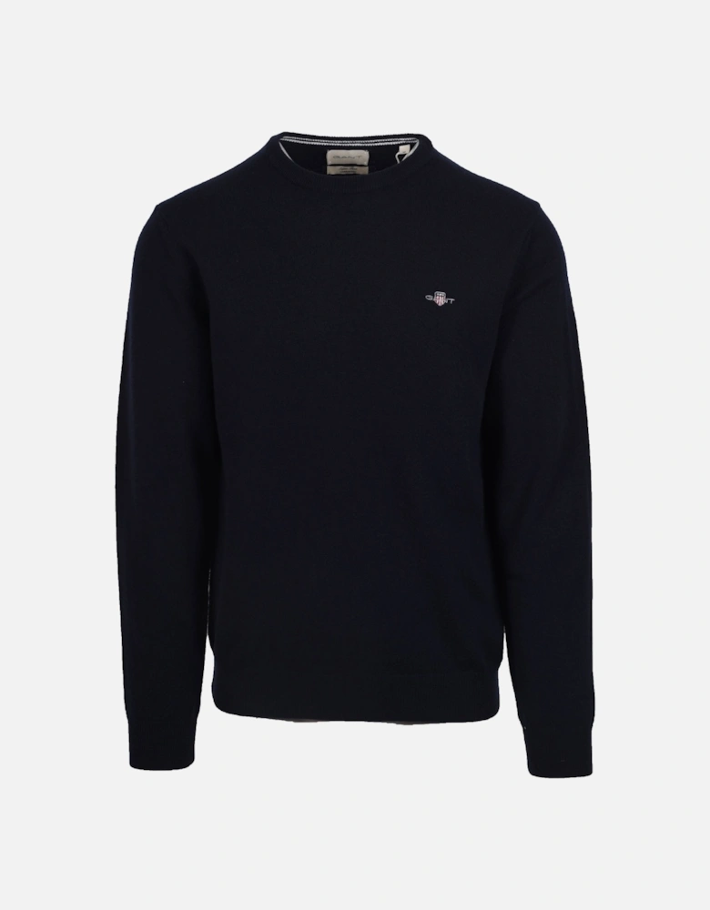 Superfine Lambswool Crew Neck Knitwear Marine