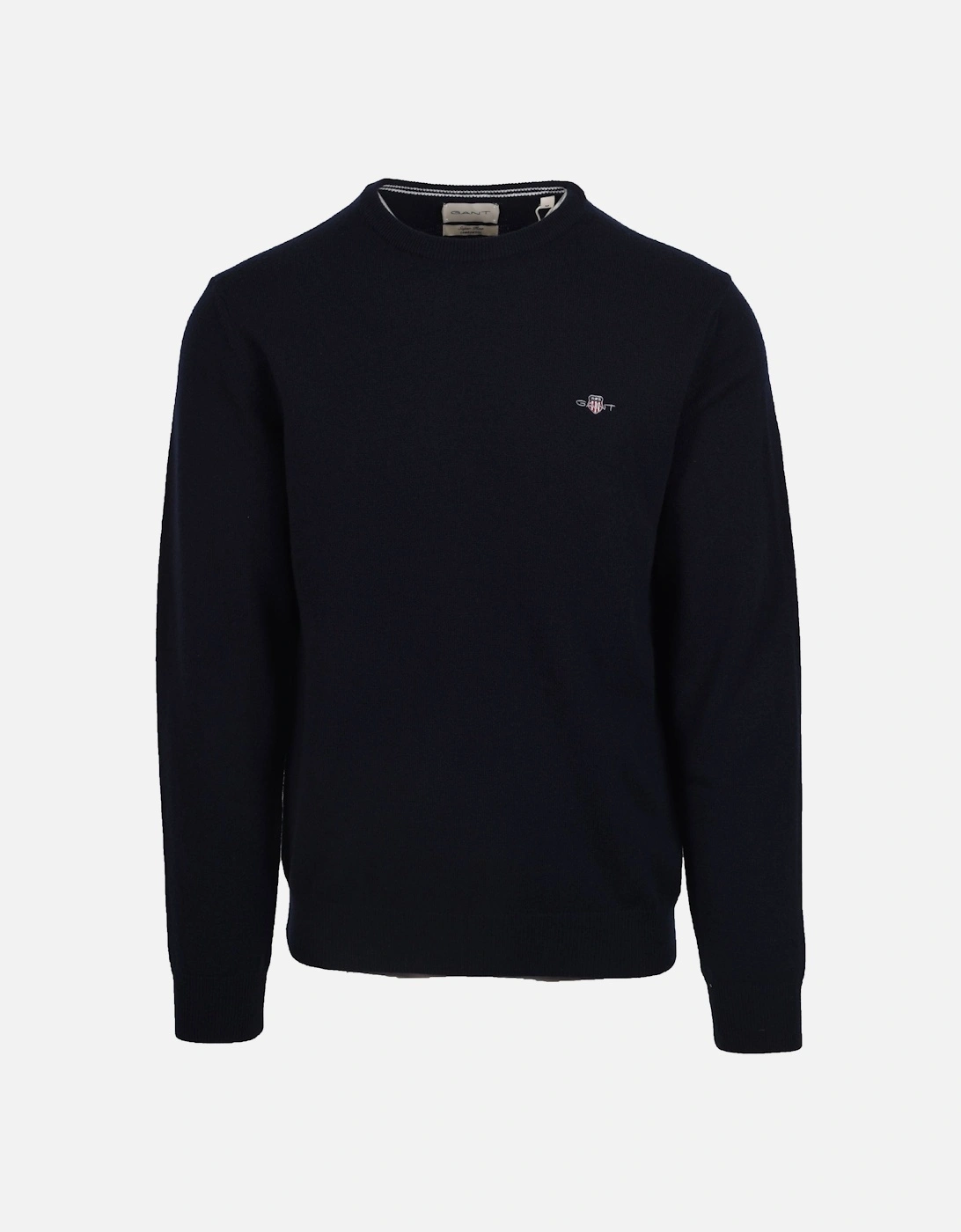 Superfine Lambswool Crew Neck Knitwear Marine, 4 of 3