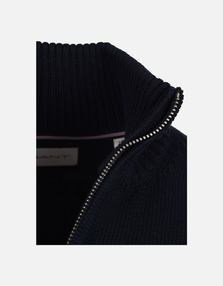 Cotton Half Zip Knitwear Evening Blue