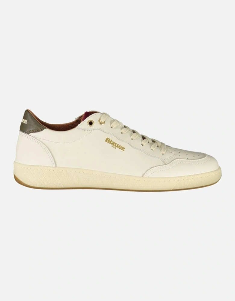 Dynamic Urban Leather Sneakers with Green Accents