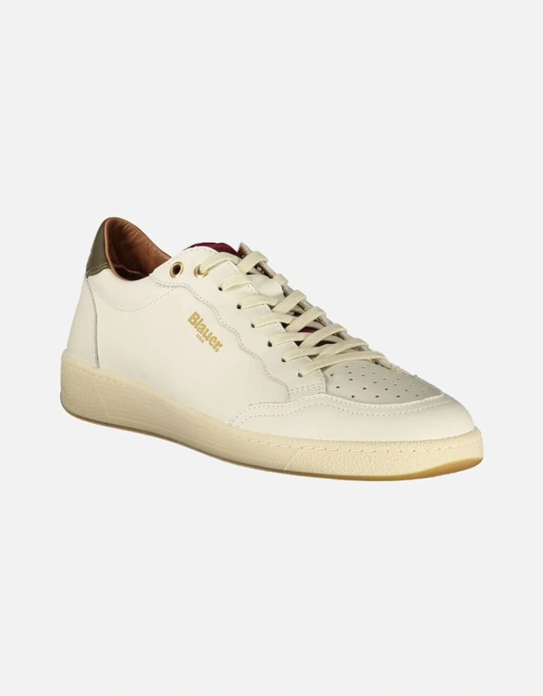 Dynamic Urban Leather Sneakers with Green Accents