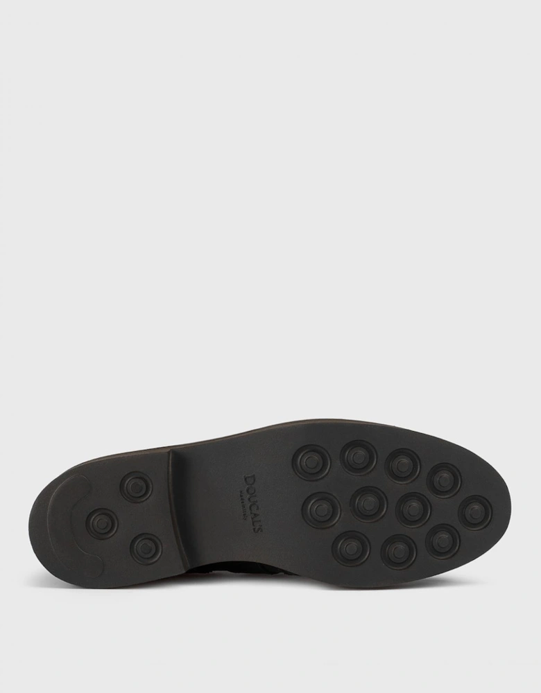 Monk Strap Leather Shoes Brogue Detailing