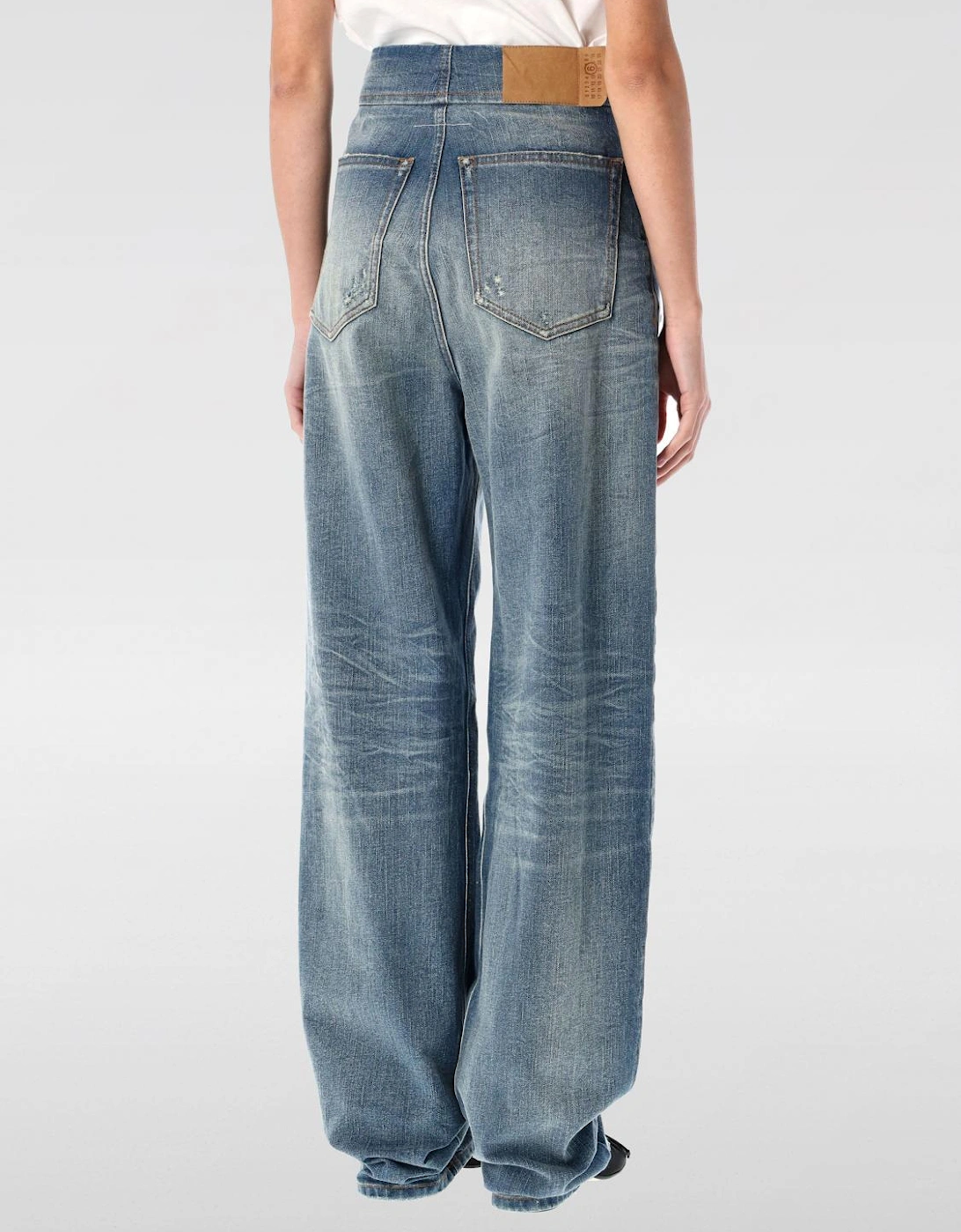 Wide Leg Distressed Jeans