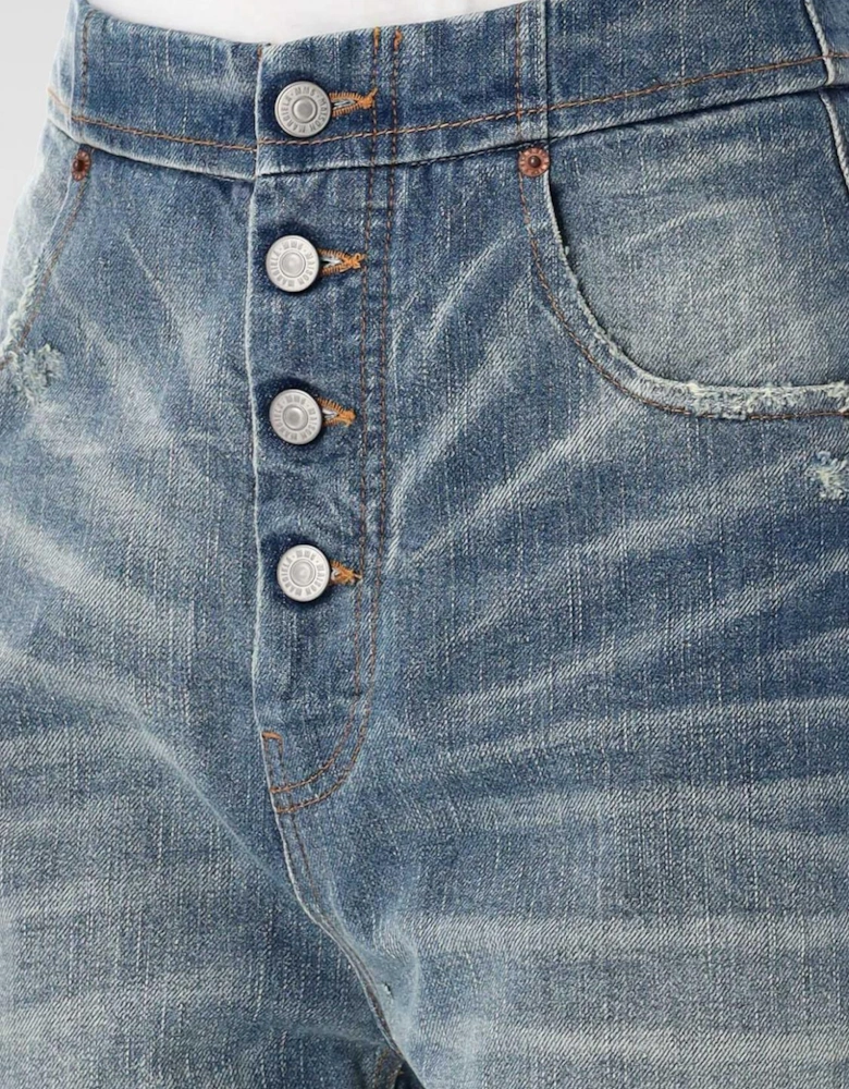 Wide Leg Distressed Jeans