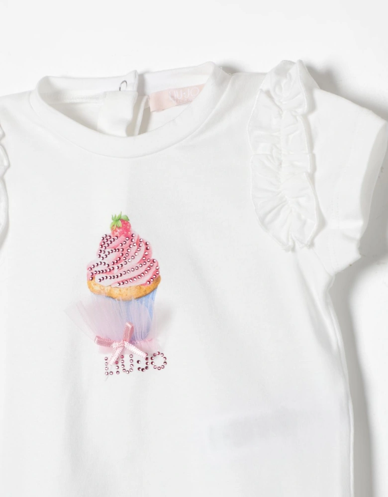 Girls Cupcake TShirt Ruffle Sleeves