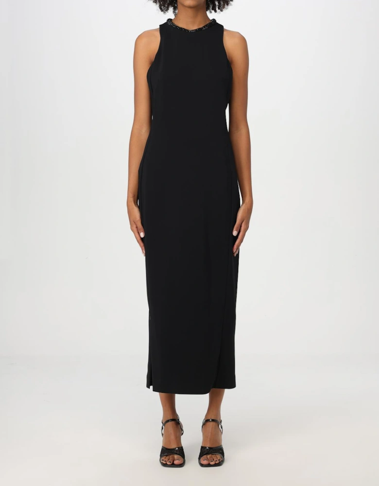 Embellished Neck Midi Dress