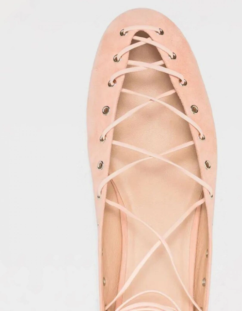 LaceUp Suede Flats