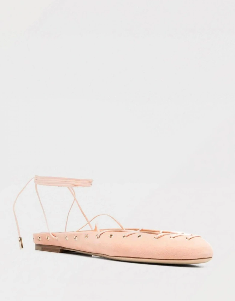 LaceUp Suede Flats