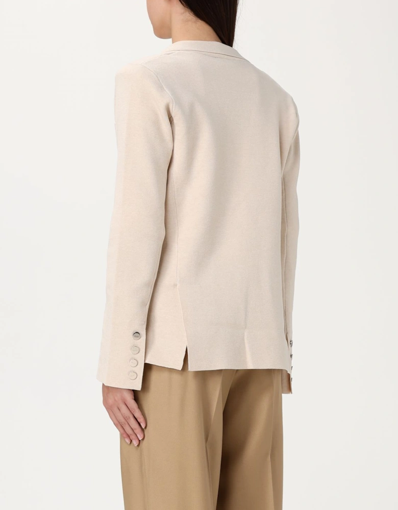 Knitted Cardigan Notch Collar Long Sleeves