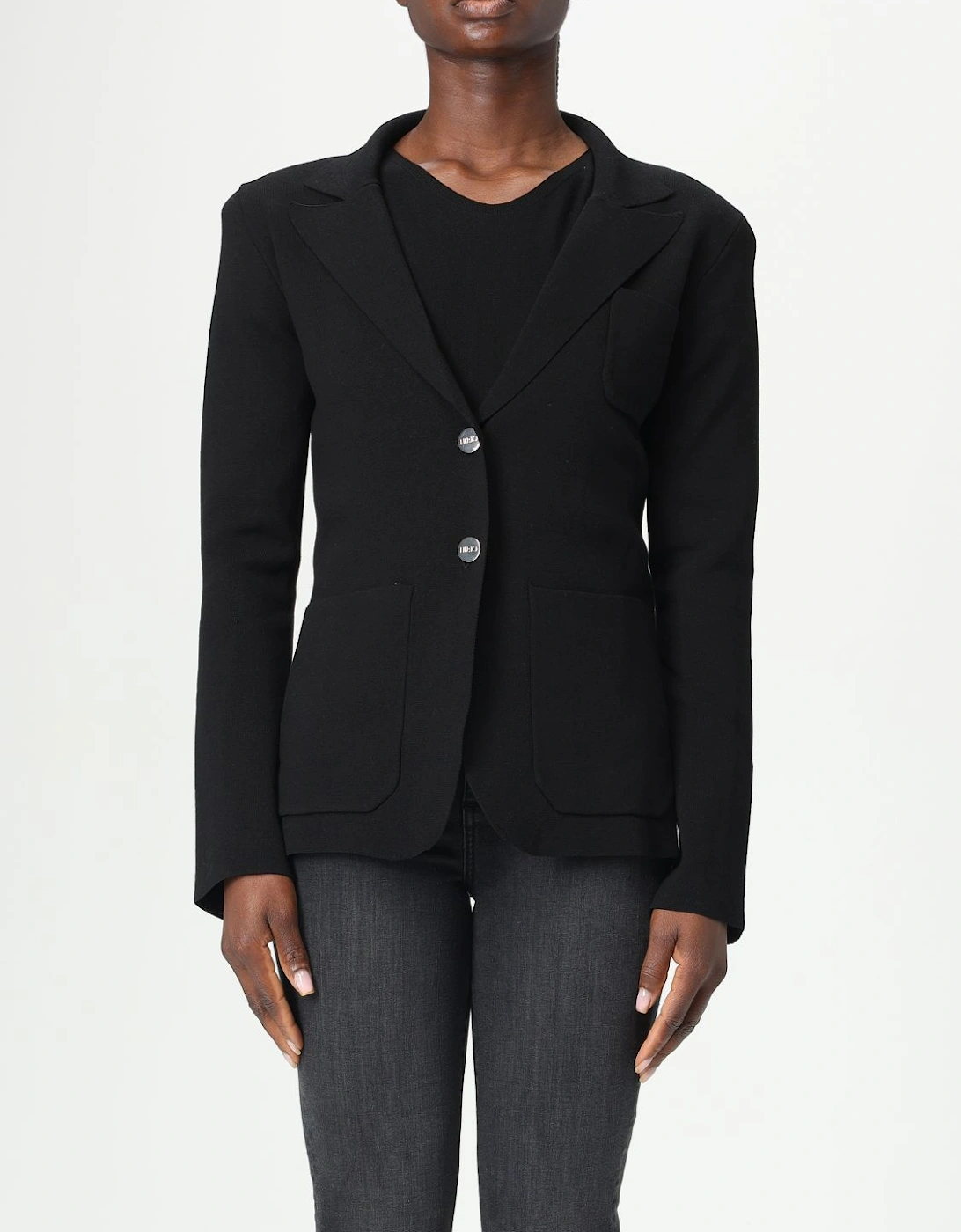 Knitted Cardigan Notch Collar Long Sleeves