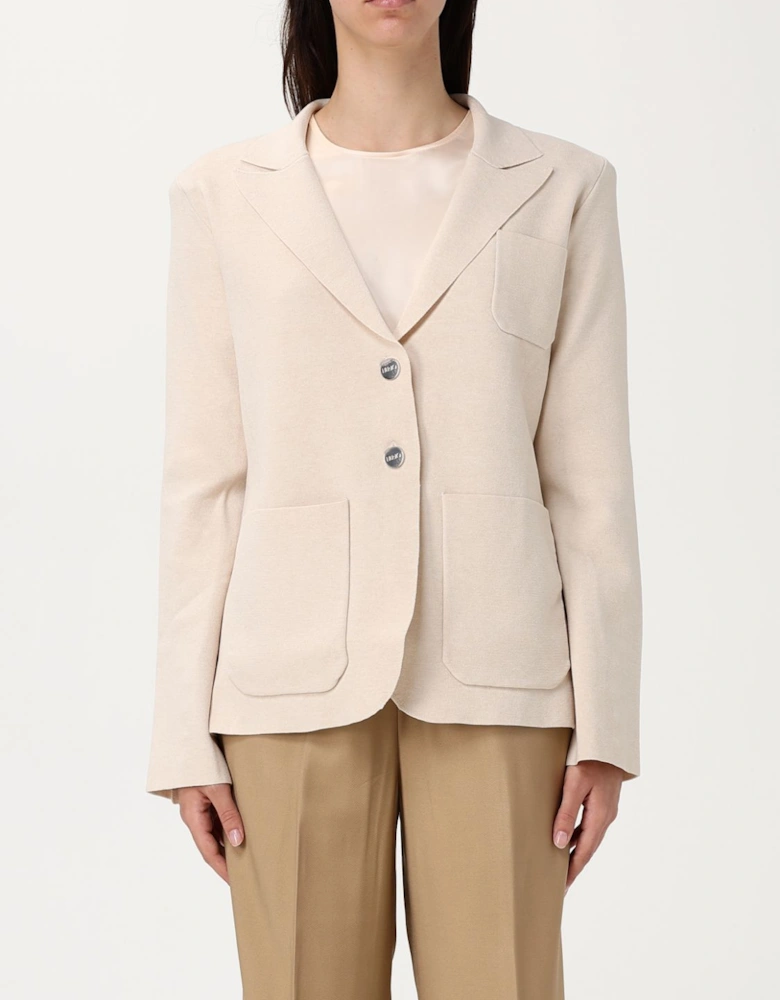 Knitted Cardigan Notch Collar Long Sleeves