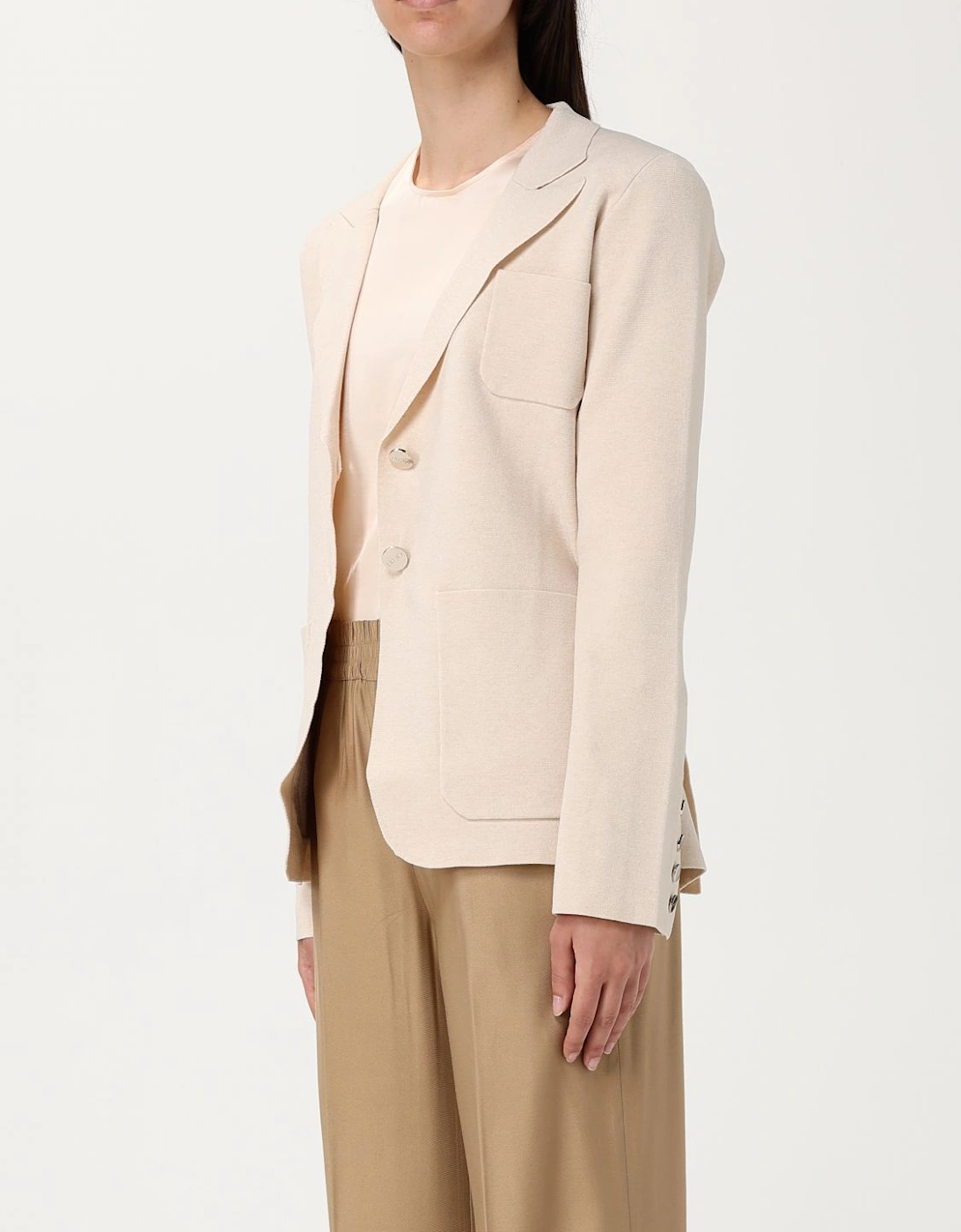 Knitted Cardigan Notch Collar Long Sleeves