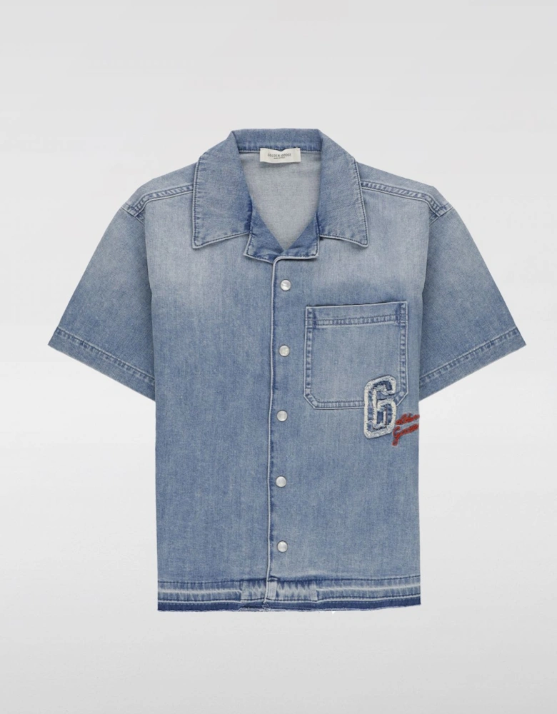 Denim Shirt Embroidered Logo Patch