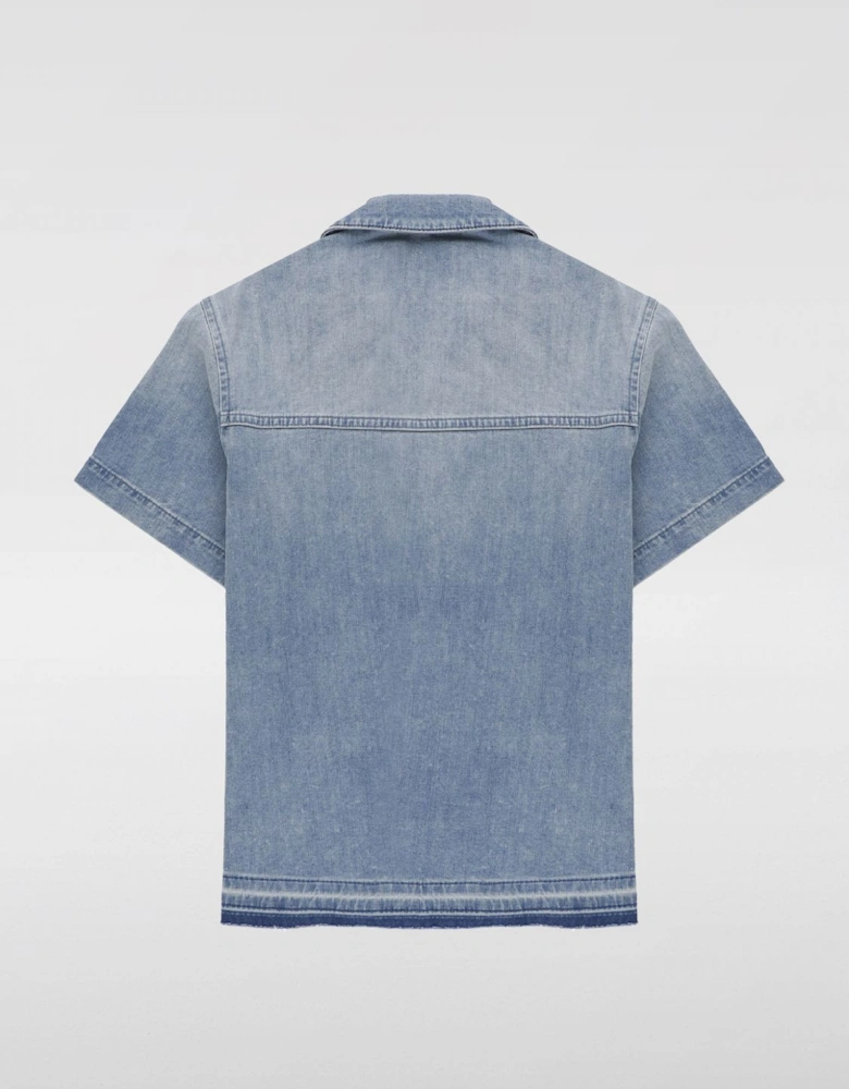 Denim Shirt Embroidered Logo Patch