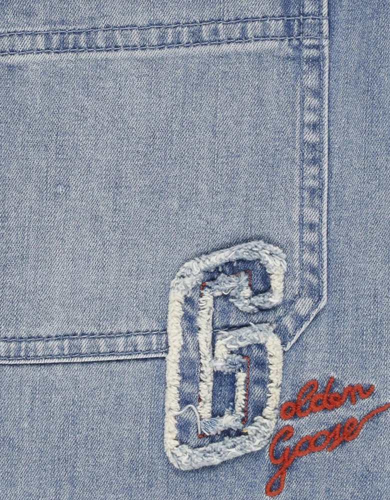 Denim Shirt Embroidered Logo Patch