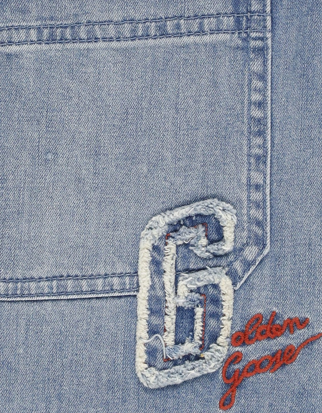 Denim Shirt Embroidered Logo Patch