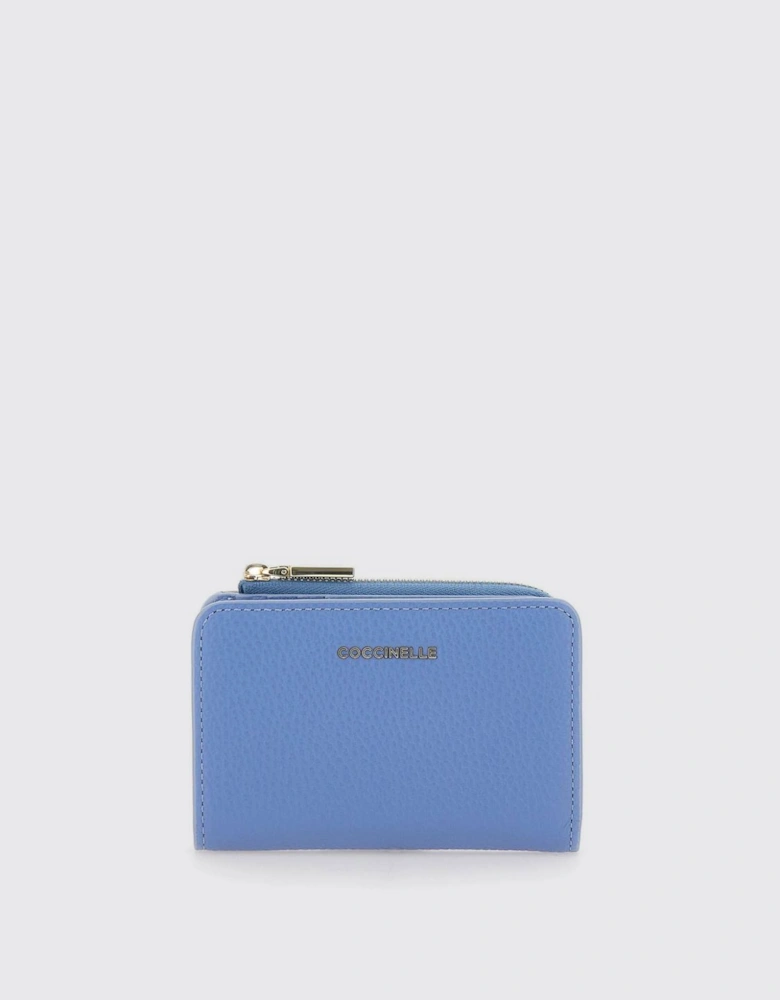 Compact Leather ZipAround Wallet
