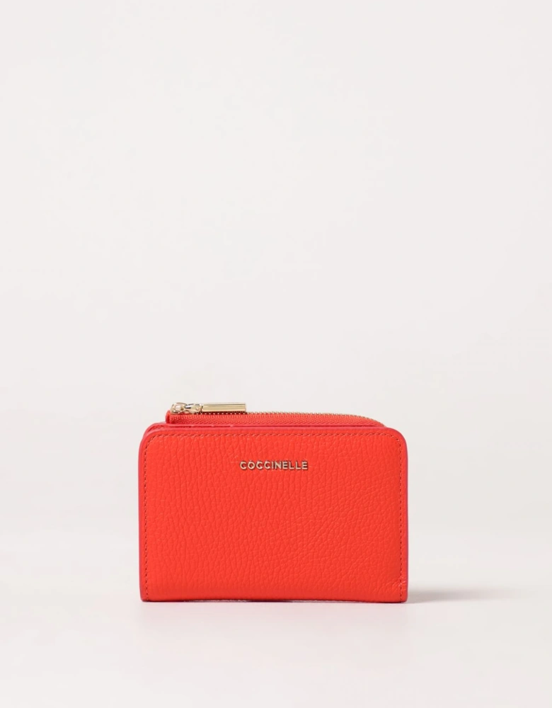 Compact Leather ZipAround Wallet