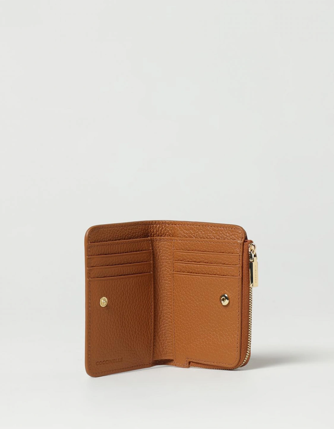 Compact Leather ZipAround Wallet