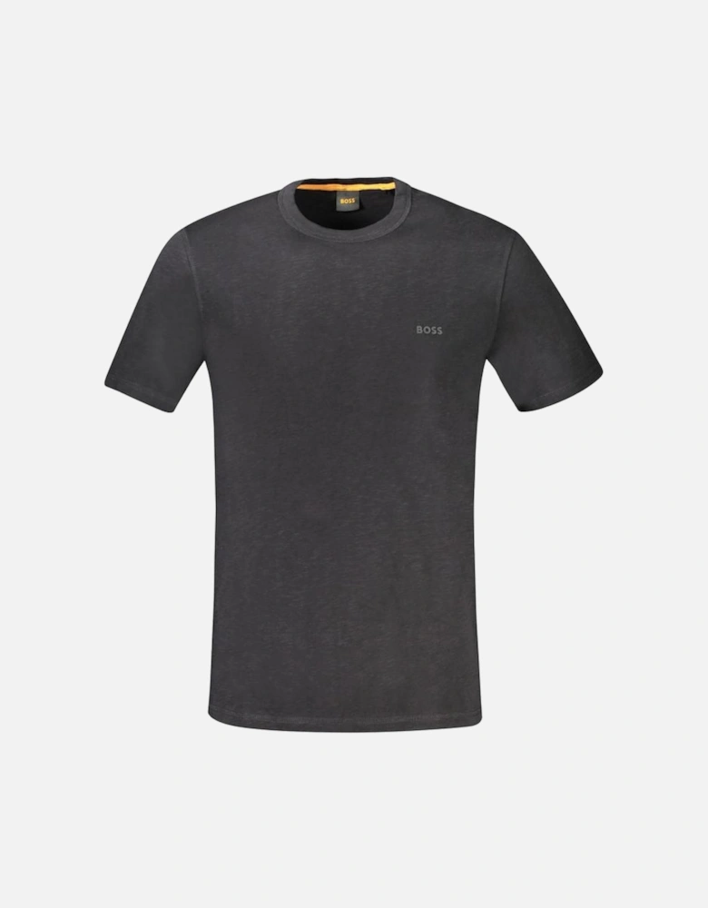Crew Neck Cotton T-Shirt with Bold Print