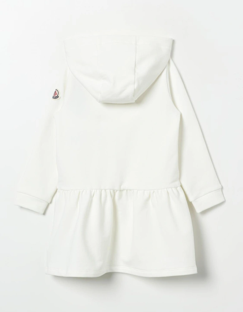Hooded Dress Ruffled Hem Casual