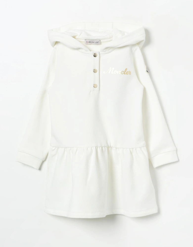 Hooded Dress Ruffled Hem Casual