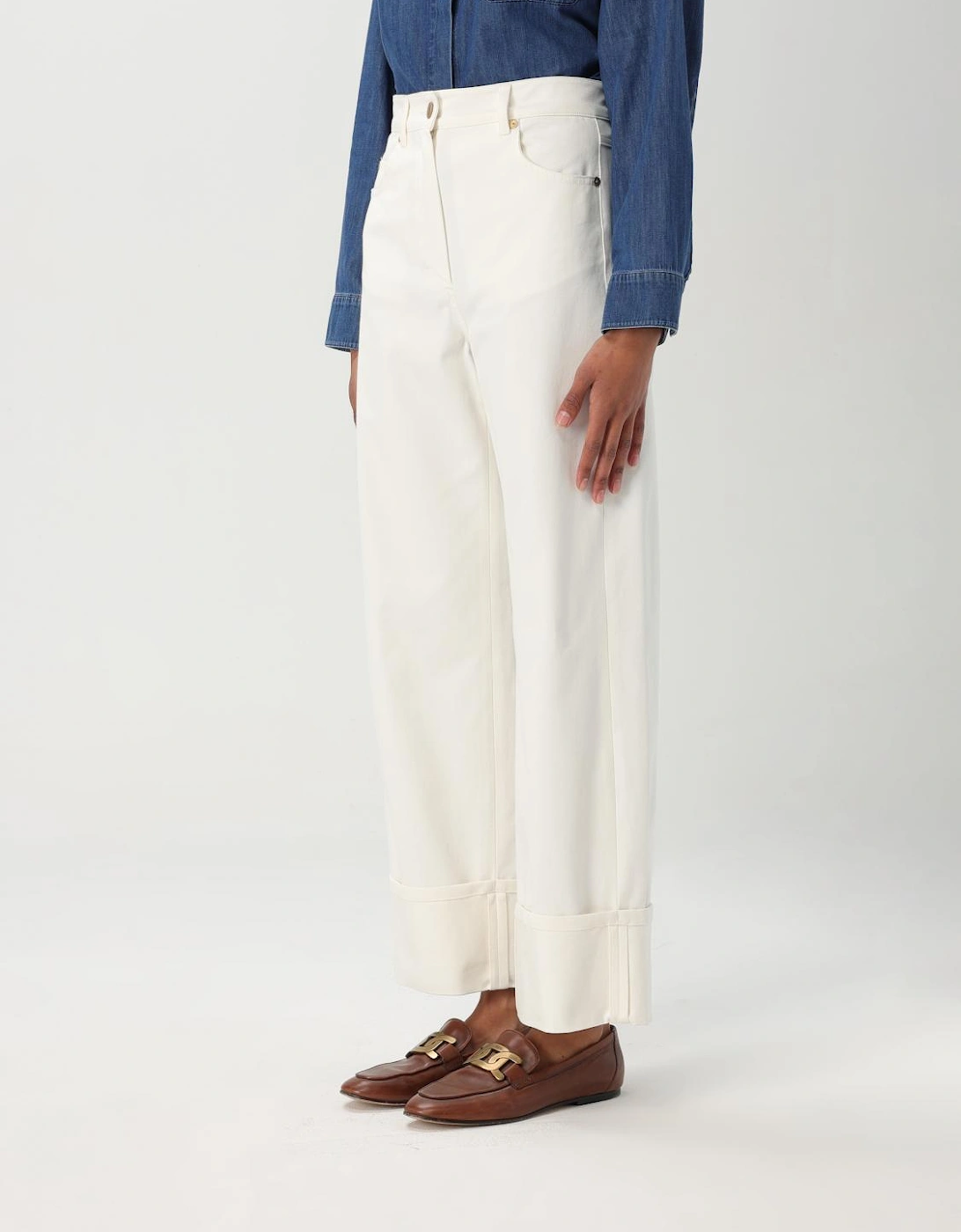 Wide Leg Cuffed Pants
