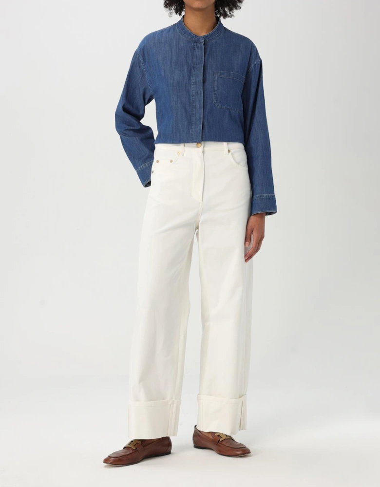 Wide Leg Cuffed Pants