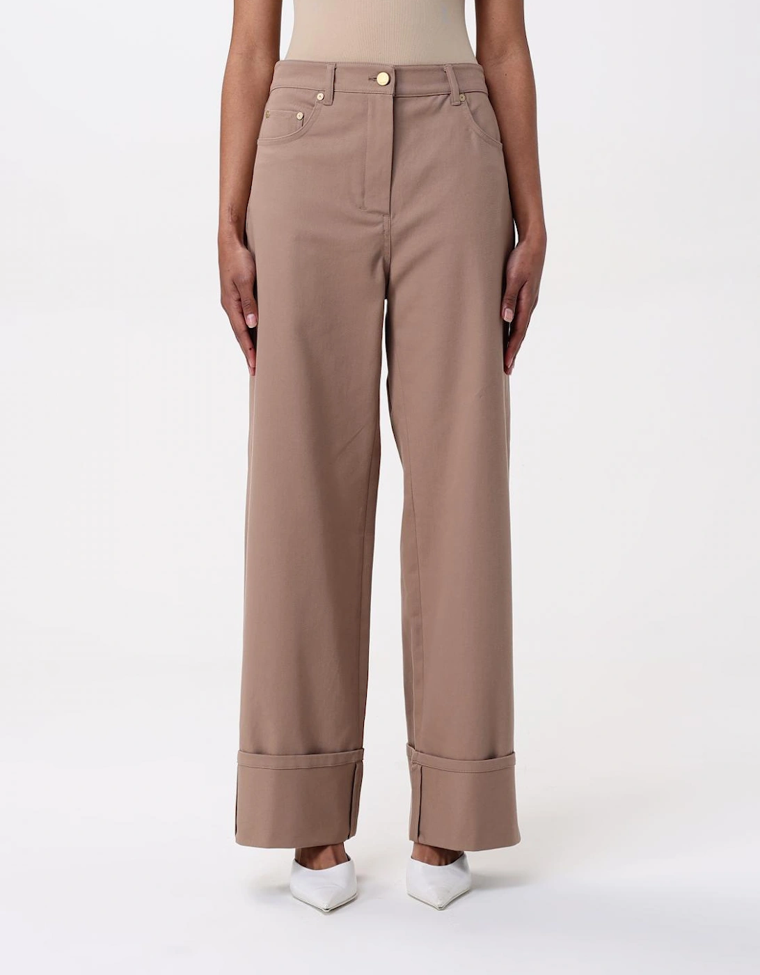Wide Leg Cuffed Pants