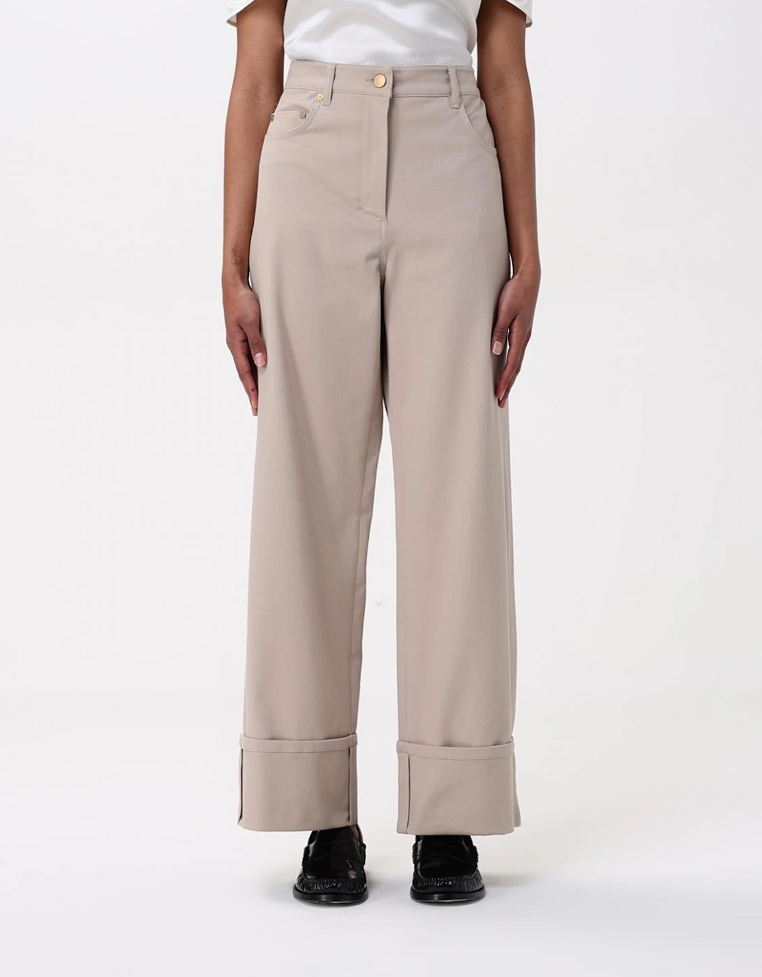 Wide Leg Cuffed Pants
